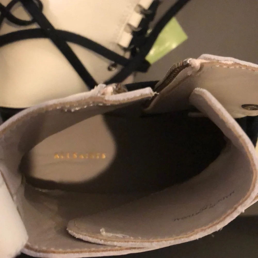 New All Saints Lira Hiking White Boots - Picture 6 of 8